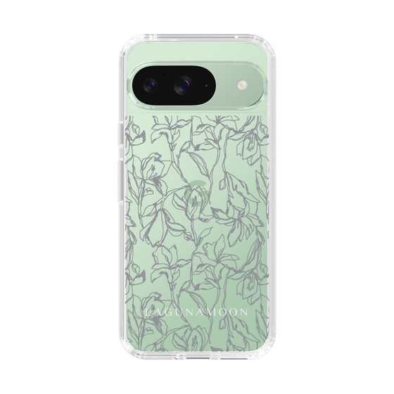 Slim Protection Case［ LAGUNAMOON - FlowerPattern - Clear×Grey ］