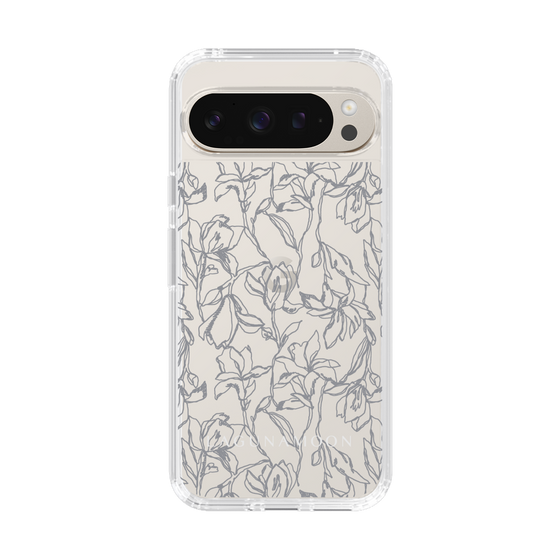 Slim Protection Case［ LAGUNAMOON - FlowerPattern - Clear×Grey ］