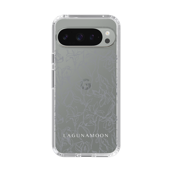 Slim Protection Case［ LAGUNAMOON - FlowerPattern - Clear×Grey ］