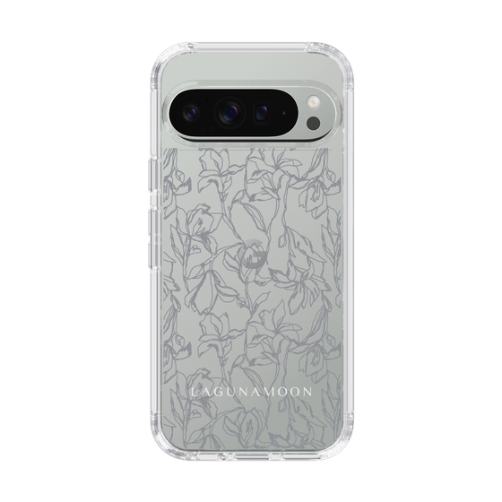 Slim Protection Case［ LAGUNAMOON - FlowerPattern - Clear×Grey ］