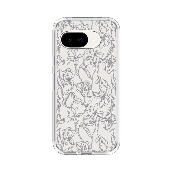 Slim Protection Case［ LAGUNAMOON - FlowerPattern - Clear×Grey ］