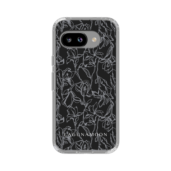 Slim Protection Case［ LAGUNAMOON - FlowerPattern - Clear×Grey ］