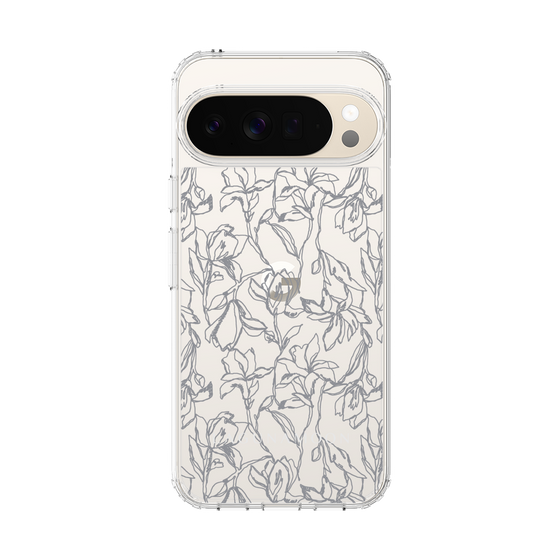 Slim Protection Case［ LAGUNAMOON - FlowerPattern - Clear×Grey ］
