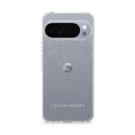 Slim Protection Case［ LAGUNAMOON - FlowerPattern - Clear×Grey ］