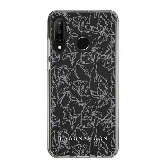Slim Protection Case［ LAGUNAMOON - FlowerPattern - Clear×Grey ］
