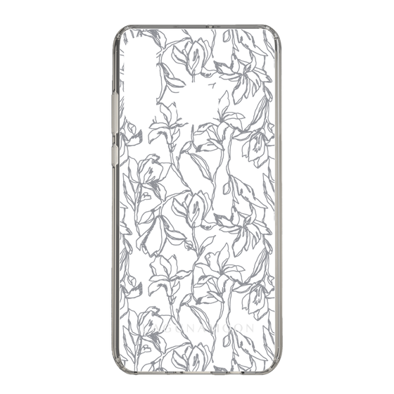 Slim Protection Case［ LAGUNAMOON - FlowerPattern - Clear×Grey ］