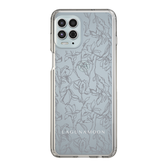 Slim Protection Case［ LAGUNAMOON - FlowerPattern - Clear×Grey ］