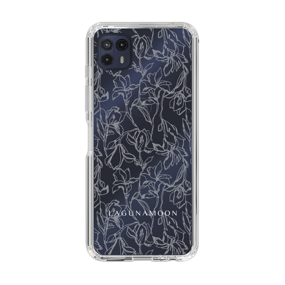 Slim Protection Case［ LAGUNAMOON - FlowerPattern - Clear×Grey ］