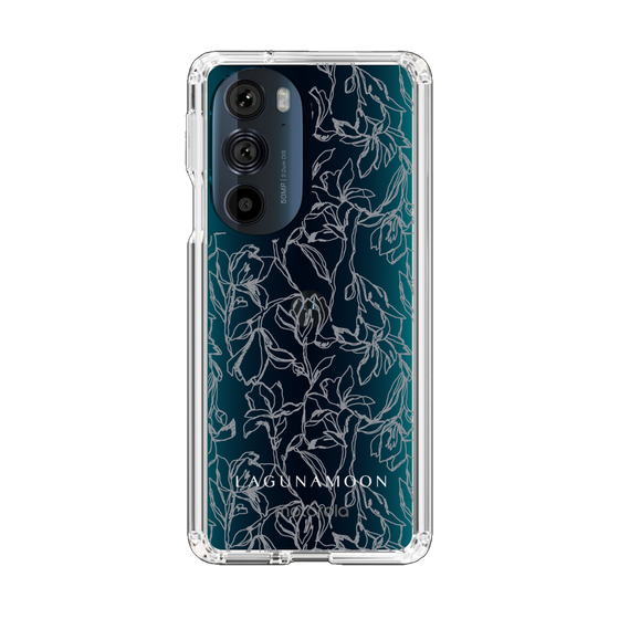 Slim Protection Case［ LAGUNAMOON - FlowerPattern - Clear×Grey ］