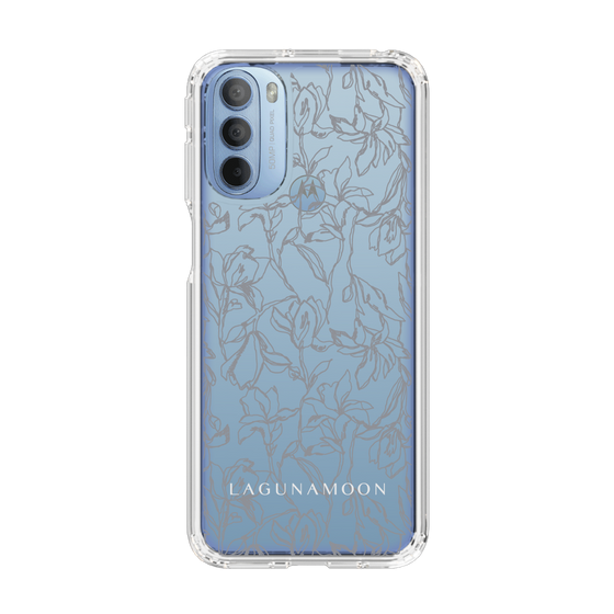 Slim Protection Case［ LAGUNAMOON - FlowerPattern - Clear×Grey ］