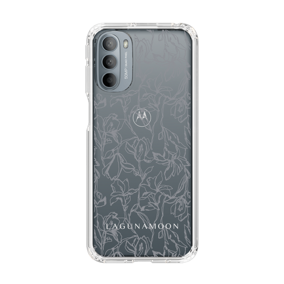 Slim Protection Case［ LAGUNAMOON - FlowerPattern - Clear×Grey ］