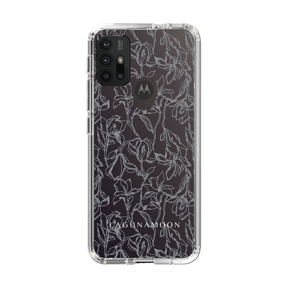 Slim Protection Case［ LAGUNAMOON - FlowerPattern - Clear×Grey ］