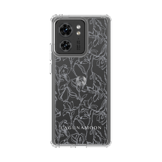 Slim Protection Case［ LAGUNAMOON - FlowerPattern - Clear×Grey ］
