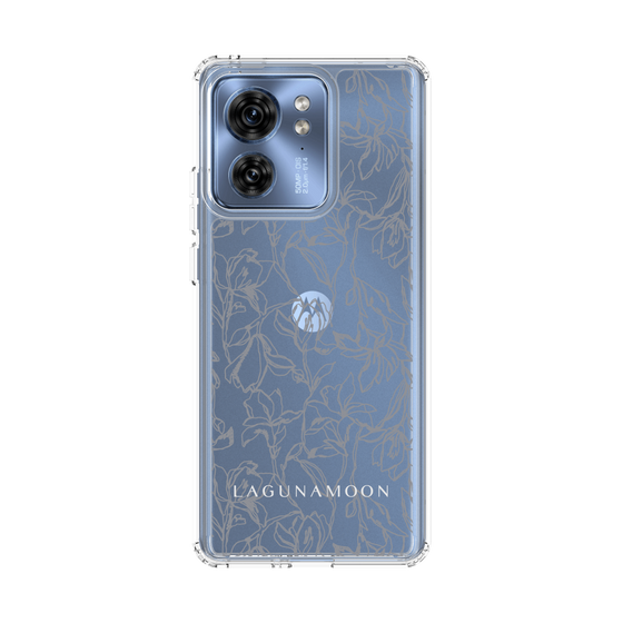 Slim Protection Case［ LAGUNAMOON - FlowerPattern - Clear×Grey ］