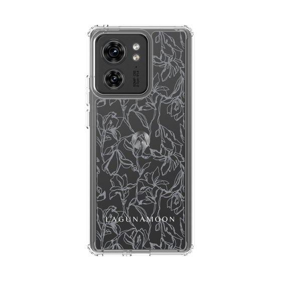 Slim Protection Case［ LAGUNAMOON - FlowerPattern - Clear×Grey ］