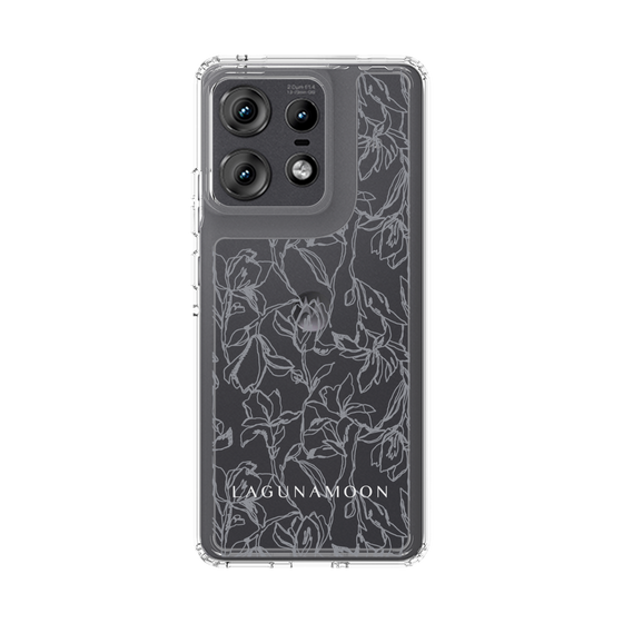 Slim Protection Case［ LAGUNAMOON - FlowerPattern - Clear×Grey ］