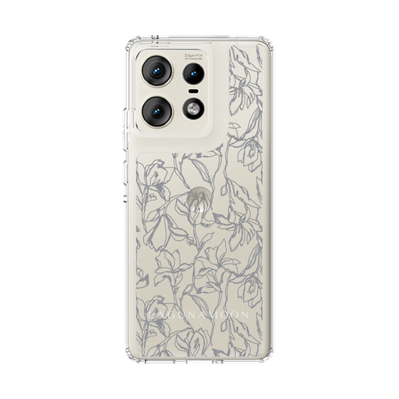 Slim Protection Case［ LAGUNAMOON - FlowerPattern - Clear×Grey ］