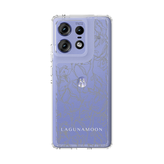 Slim Protection Case［ LAGUNAMOON - FlowerPattern - Clear×Grey ］
