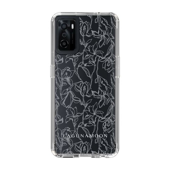 Slim Protection Case［ LAGUNAMOON - FlowerPattern - Clear×Grey ］