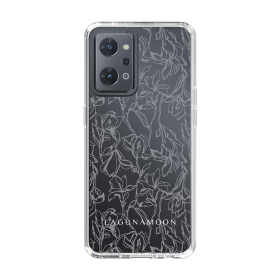 Slim Protection Case［ LAGUNAMOON - FlowerPattern - Clear×Grey ］