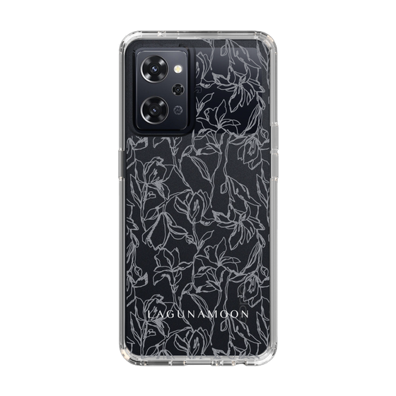 Slim Protection Case［ LAGUNAMOON - FlowerPattern - Clear×Grey ］