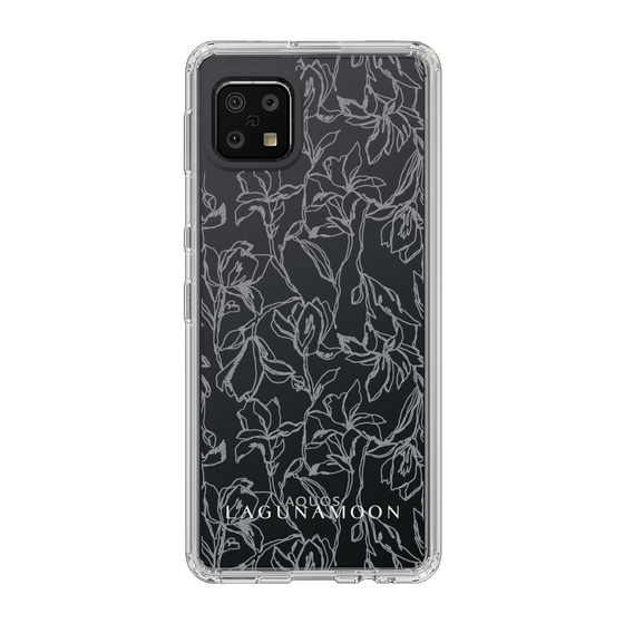 Slim Protection Case［ LAGUNAMOON - FlowerPattern - Clear×Grey ］