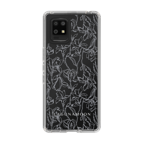 Slim Protection Case［ LAGUNAMOON - FlowerPattern - Clear×Grey ］