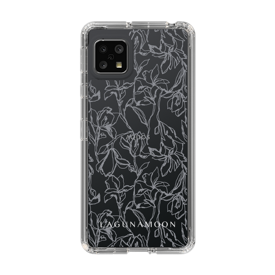 Slim Protection Case［ LAGUNAMOON - FlowerPattern - Clear×Grey ］