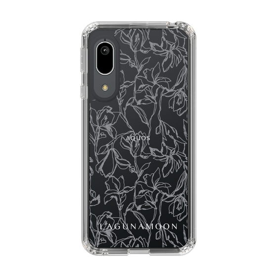 Slim Protection Case［ LAGUNAMOON - FlowerPattern - Clear×Grey ］