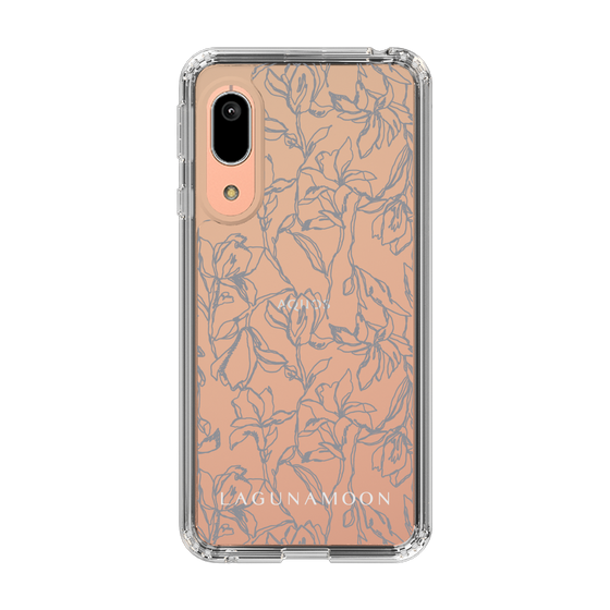 Slim Protection Case［ LAGUNAMOON - FlowerPattern - Clear×Grey ］