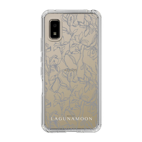 Slim Protection Case［ LAGUNAMOON - FlowerPattern - Clear×Grey ］