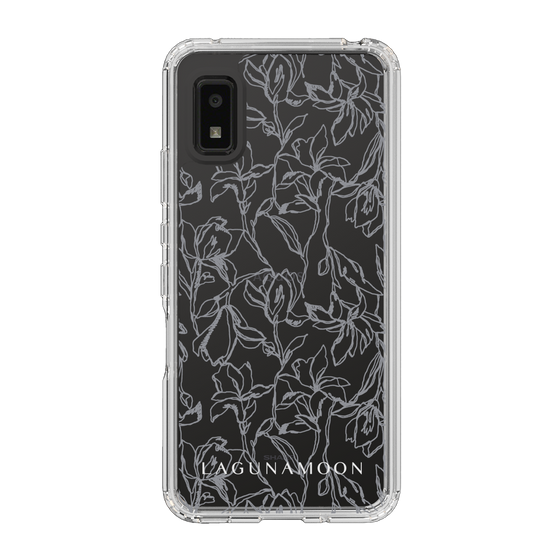 Slim Protection Case［ LAGUNAMOON - FlowerPattern - Clear×Grey ］