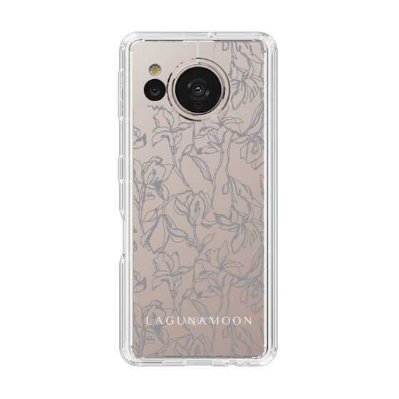 Slim Protection Case［ LAGUNAMOON - FlowerPattern - Clear×Grey ］