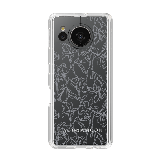 Slim Protection Case［ LAGUNAMOON - FlowerPattern - Clear×Grey ］