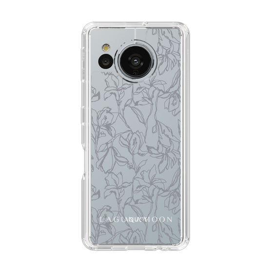 Slim Protection Case［ LAGUNAMOON - FlowerPattern - Clear×Grey ］