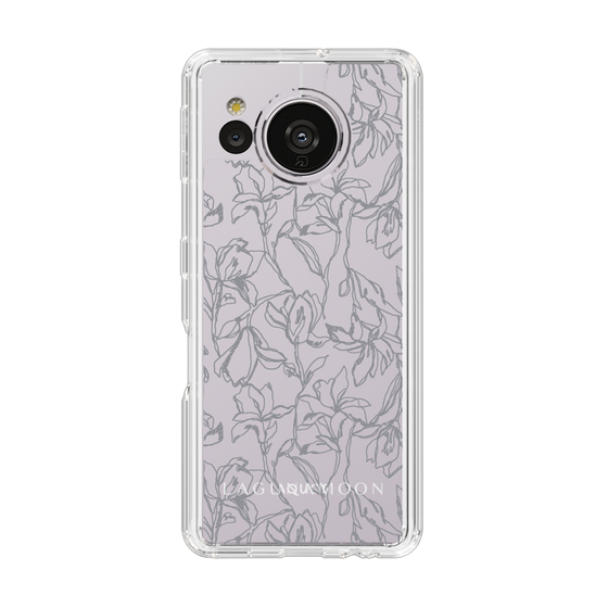 Slim Protection Case［ LAGUNAMOON - FlowerPattern - Clear×Grey ］