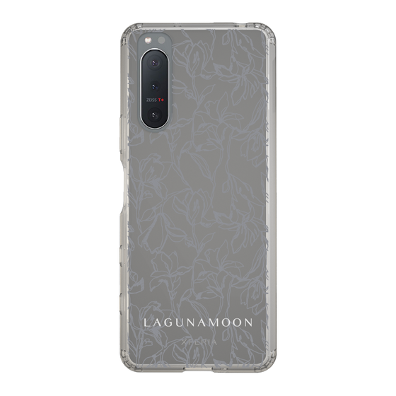 Slim Protection Case［ LAGUNAMOON - FlowerPattern - Clear×Grey ］