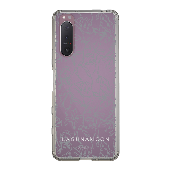Slim Protection Case［ LAGUNAMOON - FlowerPattern - Clear×Grey ］