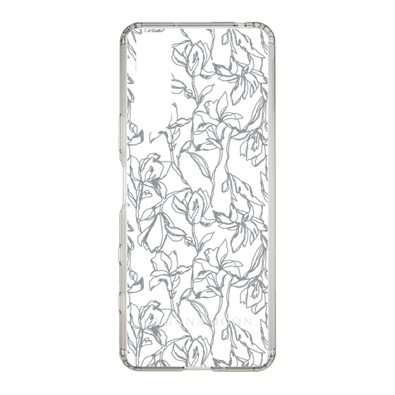 Slim Protection Case［ LAGUNAMOON - FlowerPattern - Clear×Grey ］