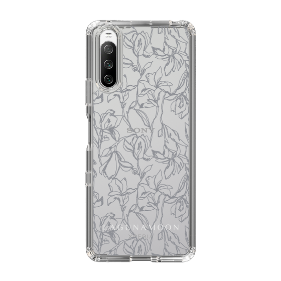 Slim Protection Case［ LAGUNAMOON - FlowerPattern - Clear×Grey ］