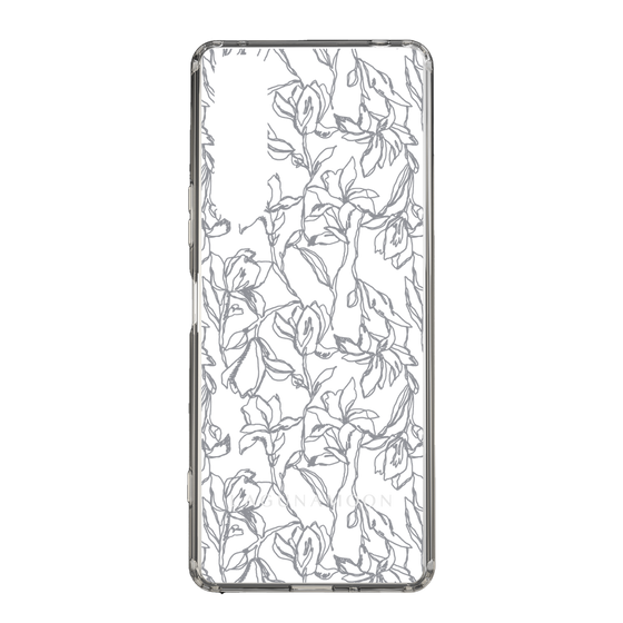 Slim Protection Case［ LAGUNAMOON - FlowerPattern - Clear×Grey ］