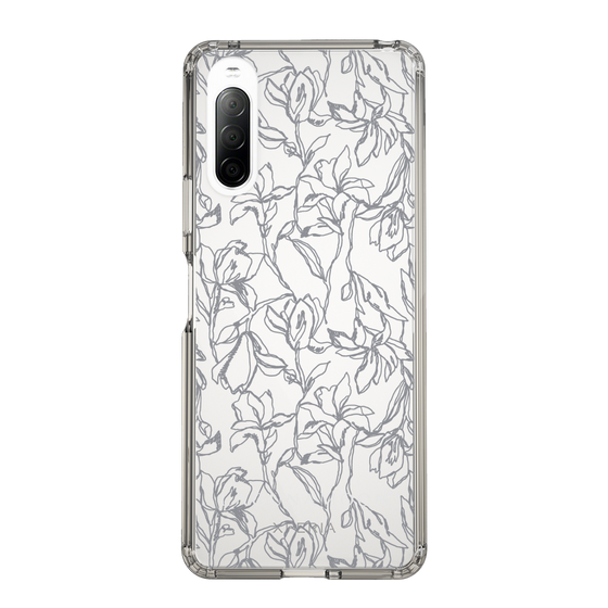 Slim Protection Case［ LAGUNAMOON - FlowerPattern - Clear×Grey ］