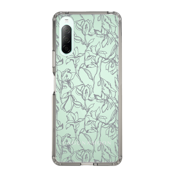 Slim Protection Case［ LAGUNAMOON - FlowerPattern - Clear×Grey ］