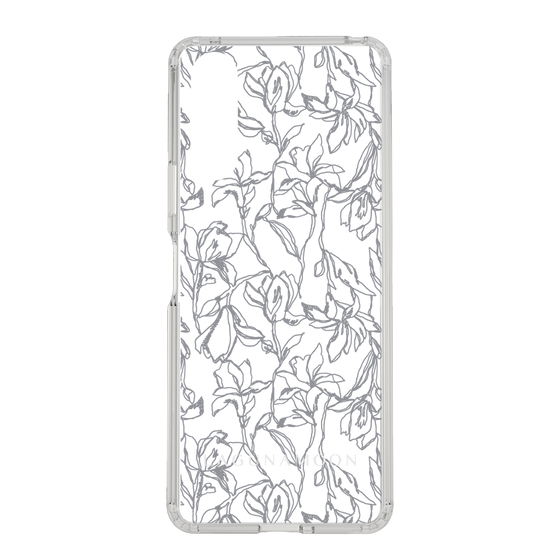 Slim Protection Case［ LAGUNAMOON - FlowerPattern - Clear×Grey ］