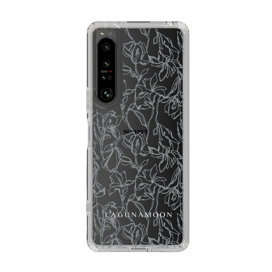 Slim Protection Case［ LAGUNAMOON - FlowerPattern - Clear×Grey ］