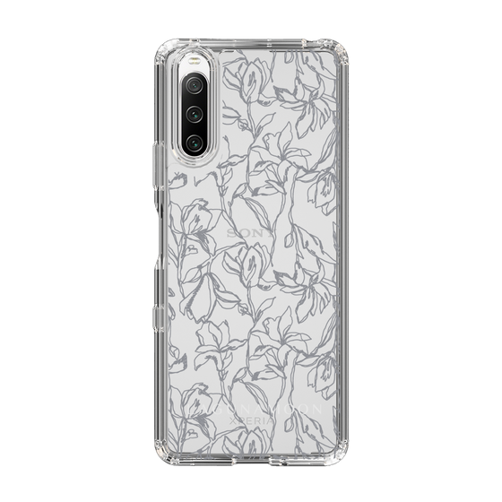 Slim Protection Case［ LAGUNAMOON - FlowerPattern - Clear×Grey ］