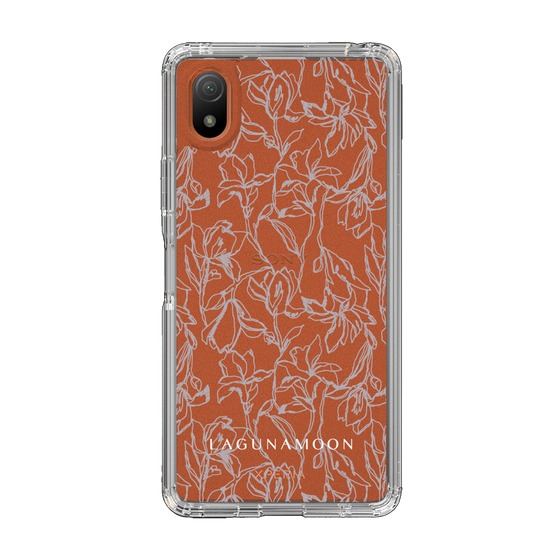 Slim Protection Case［ LAGUNAMOON - FlowerPattern - Clear×Grey ］