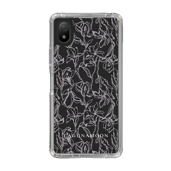 Slim Protection Case［ LAGUNAMOON - FlowerPattern - Clear×Grey ］