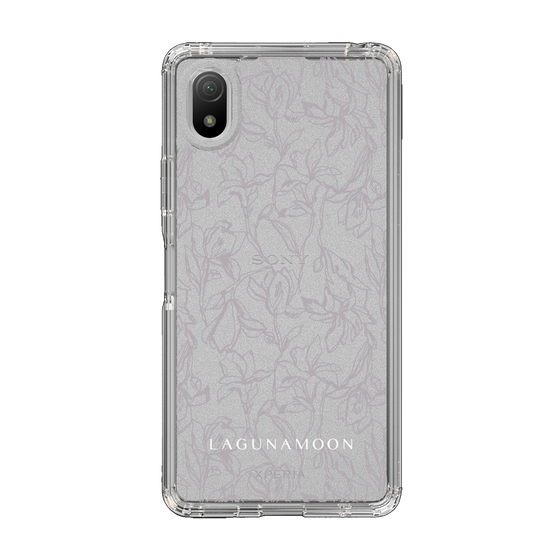 Slim Protection Case［ LAGUNAMOON - FlowerPattern - Clear×Grey ］