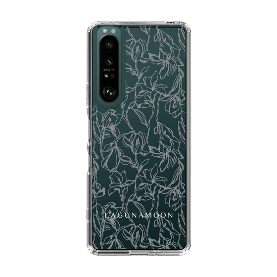 Slim Protection Case［ LAGUNAMOON - FlowerPattern - Clear×Grey ］
